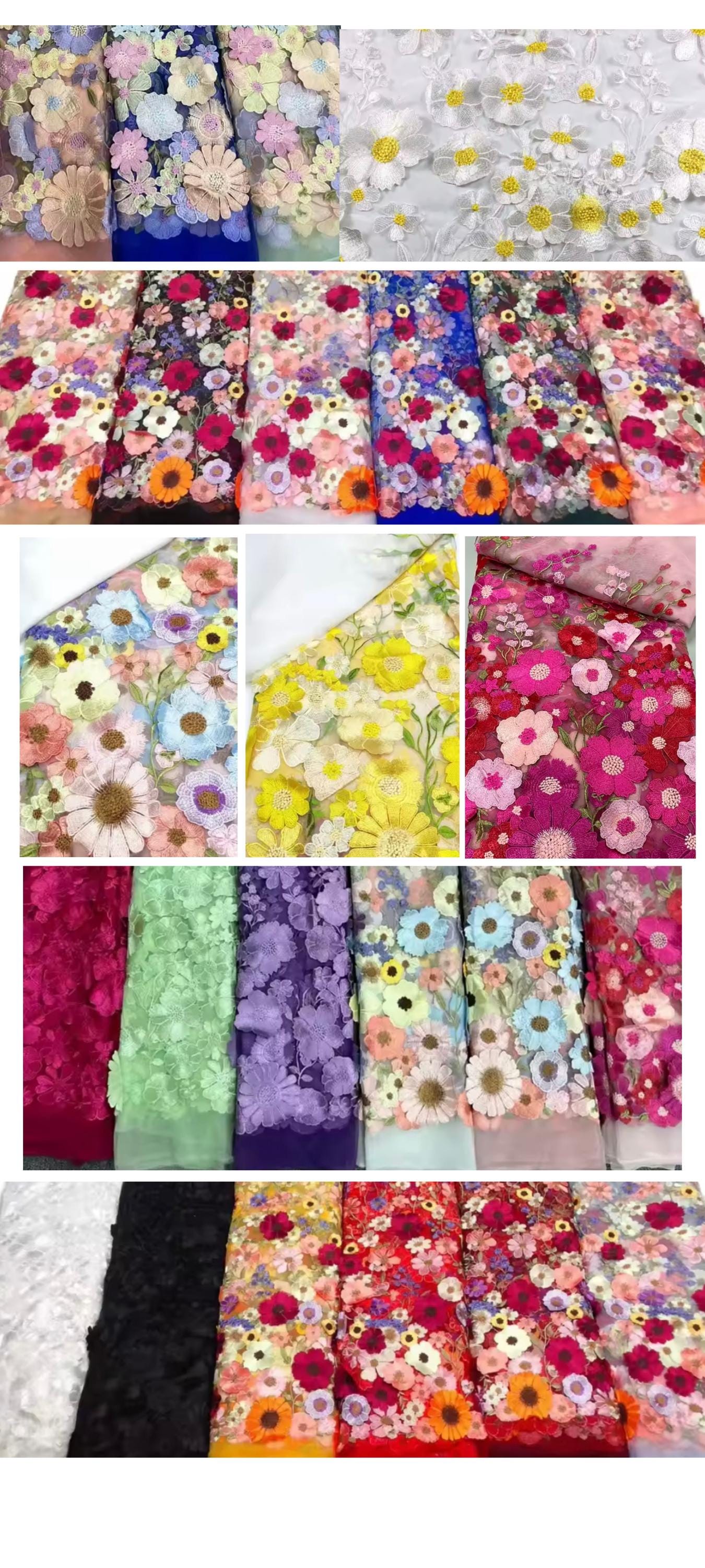 Embroidered Floral Trim Wedding Veil: Colorful Bridal Tulle