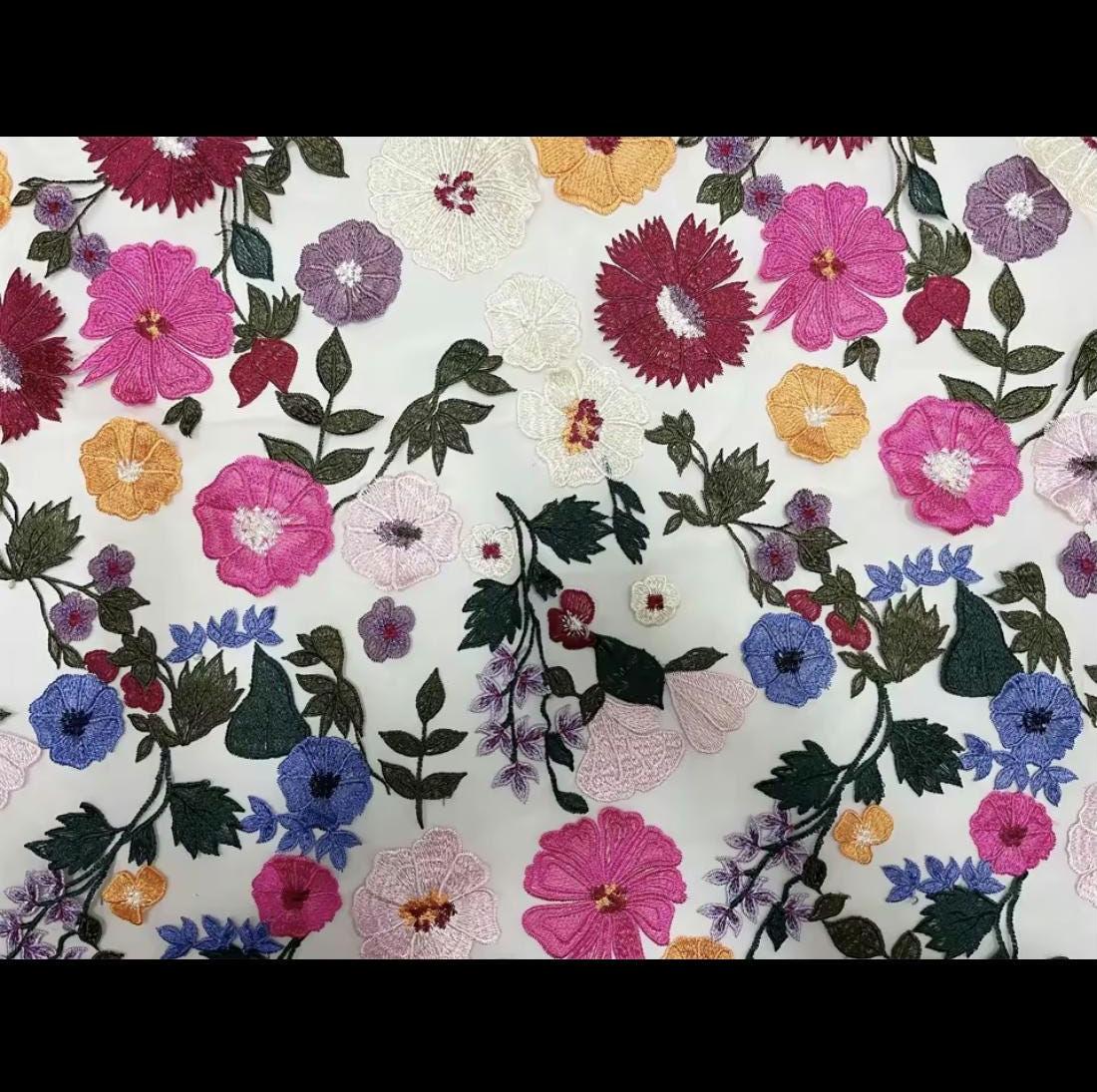 Black floral embroidered veil, Colourful Wedding Veil