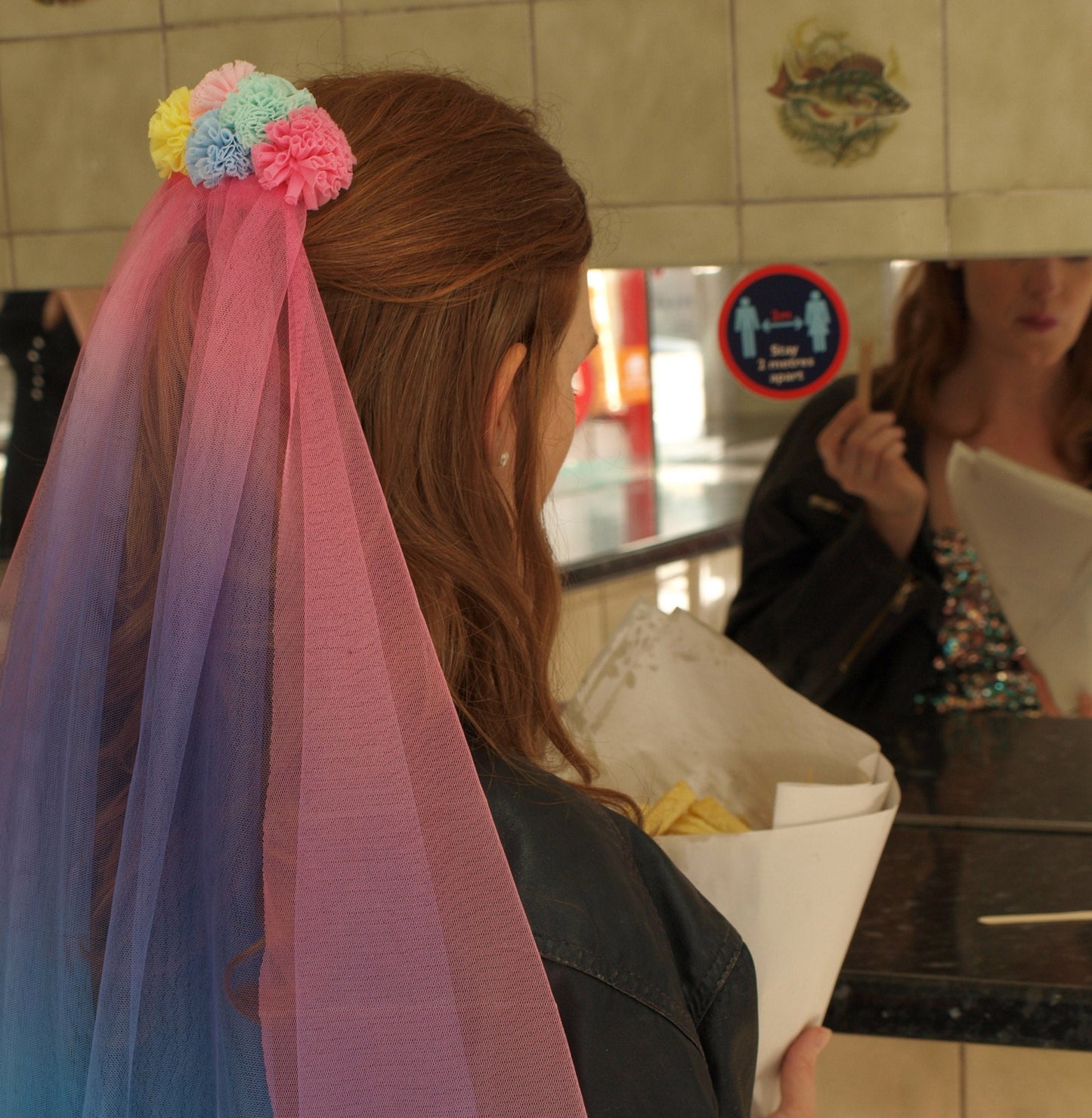 Rainbow Veil / Colourful Bridal Veil
