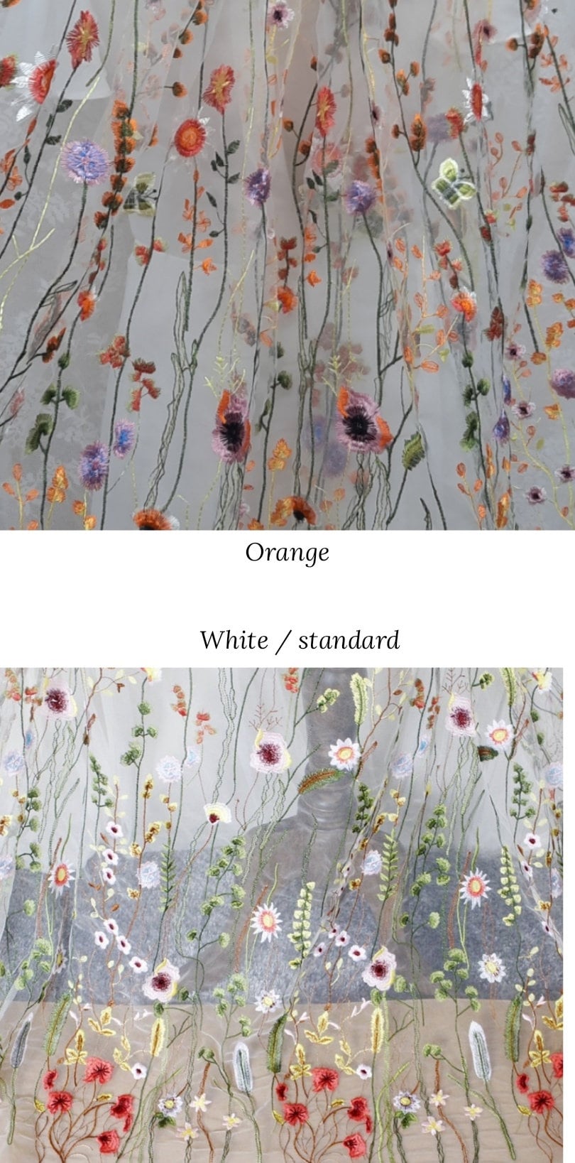 Wildflower veil / Veil with embroidered flowers / Alternative bridal veil / Woodland wedding veil.