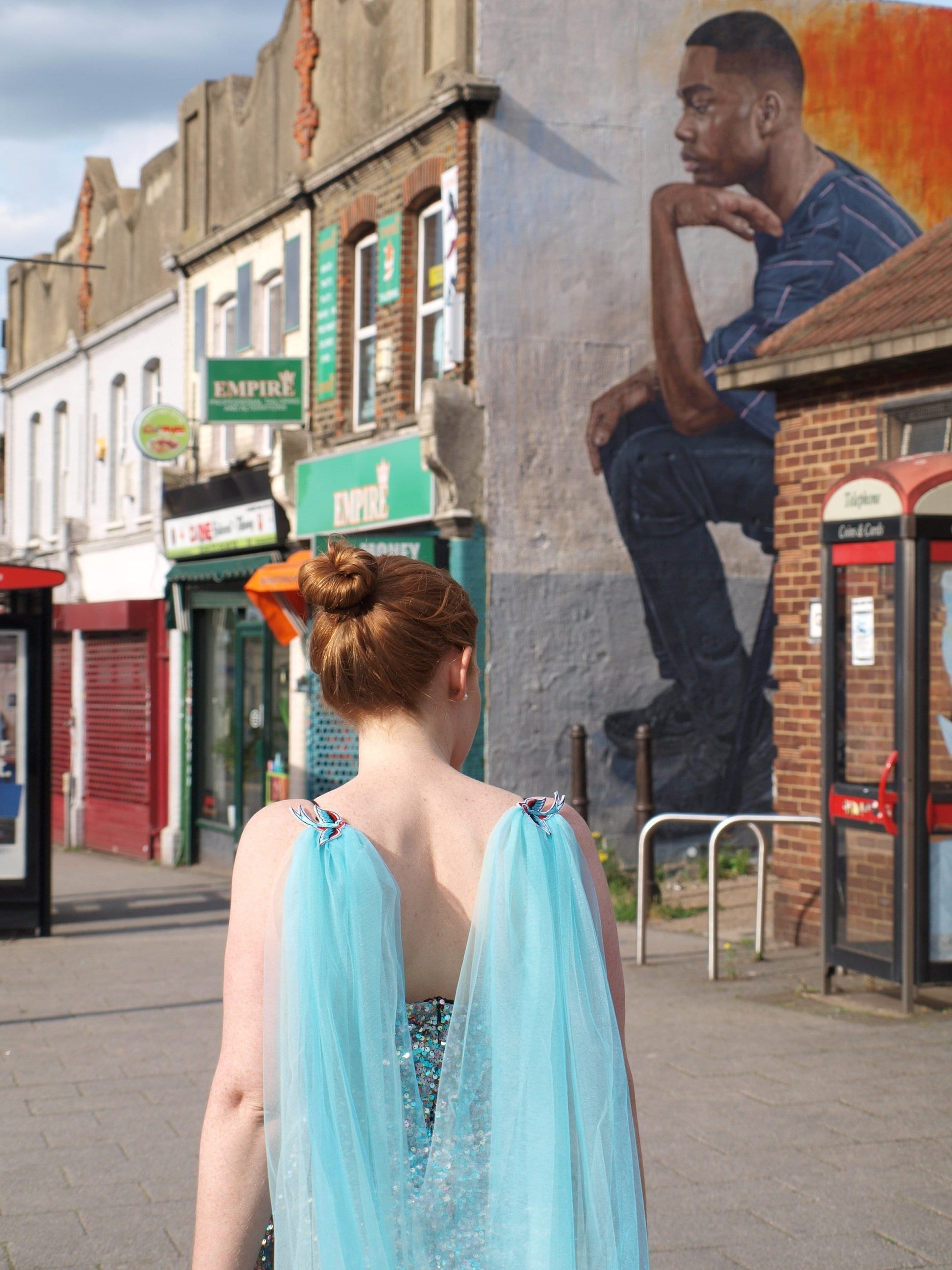 Tulle bridal wings  / Something blue wedding cape / Love birds bridal cape / Veil alternative / Punk wedding / Festival wedding