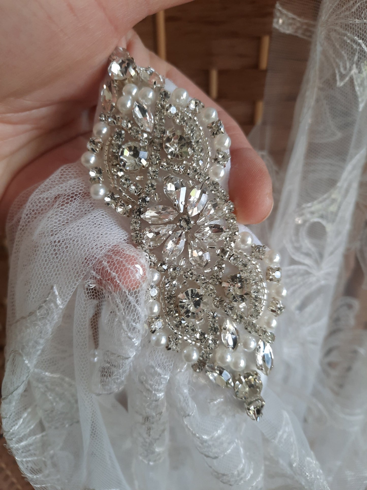 White floral sequin wedding cape.  Floral bridal cape, veil alternative. White wedding cape.