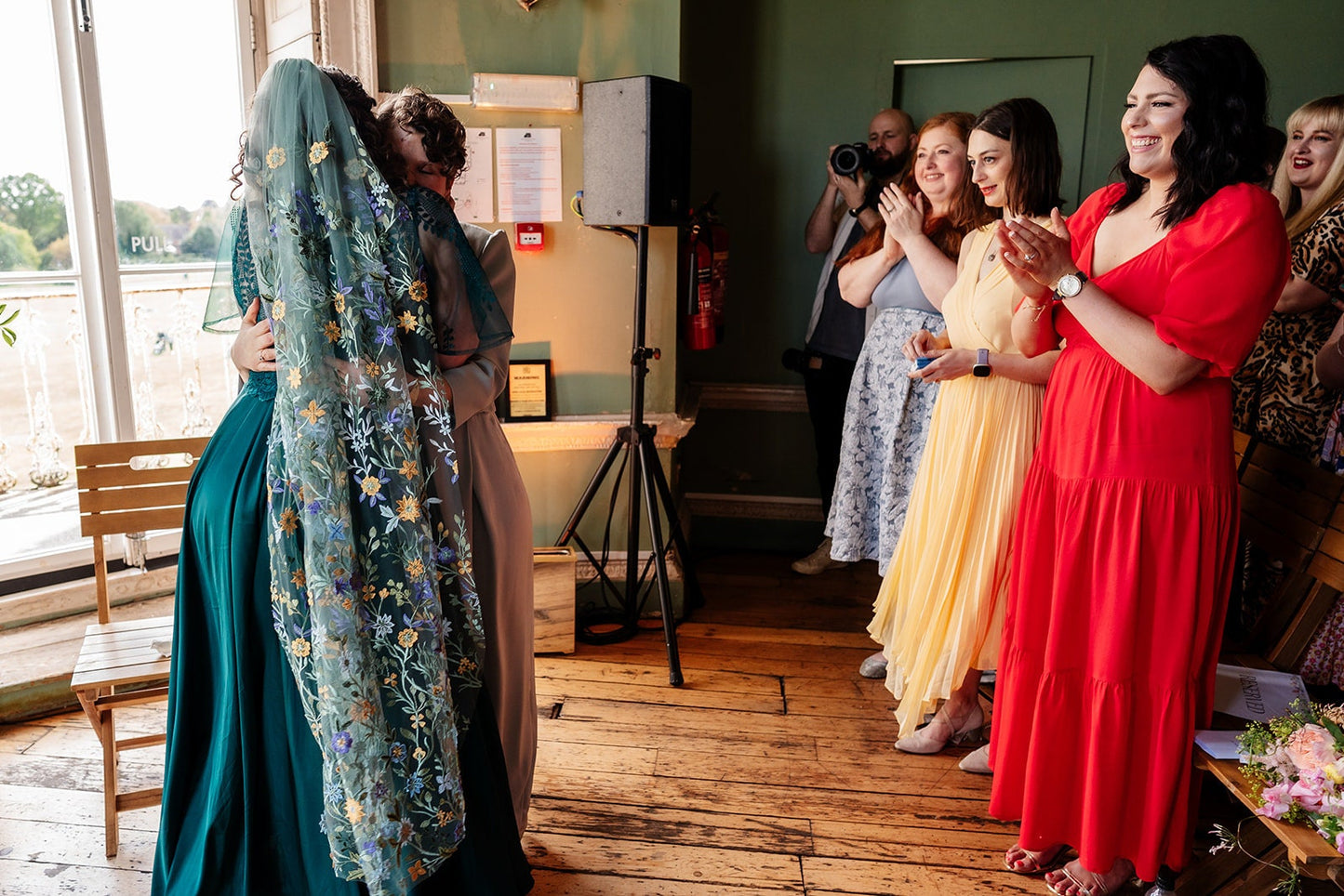 Embroidered Wildflower Wedding Veil: "Megan" Alternative Bridal Veil