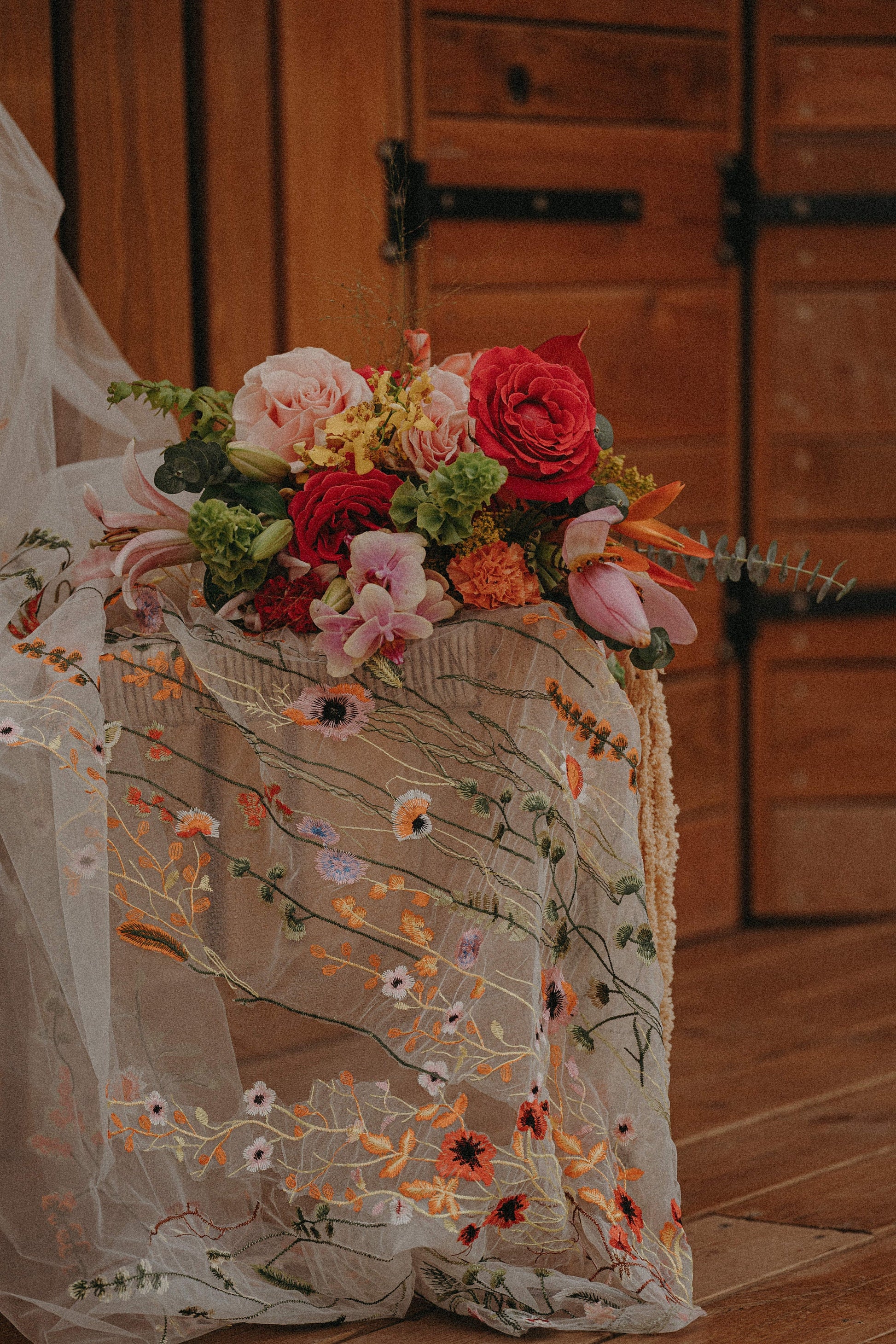 Embroidered Wildflower Wedding Veil - Floral Bridal Veil
