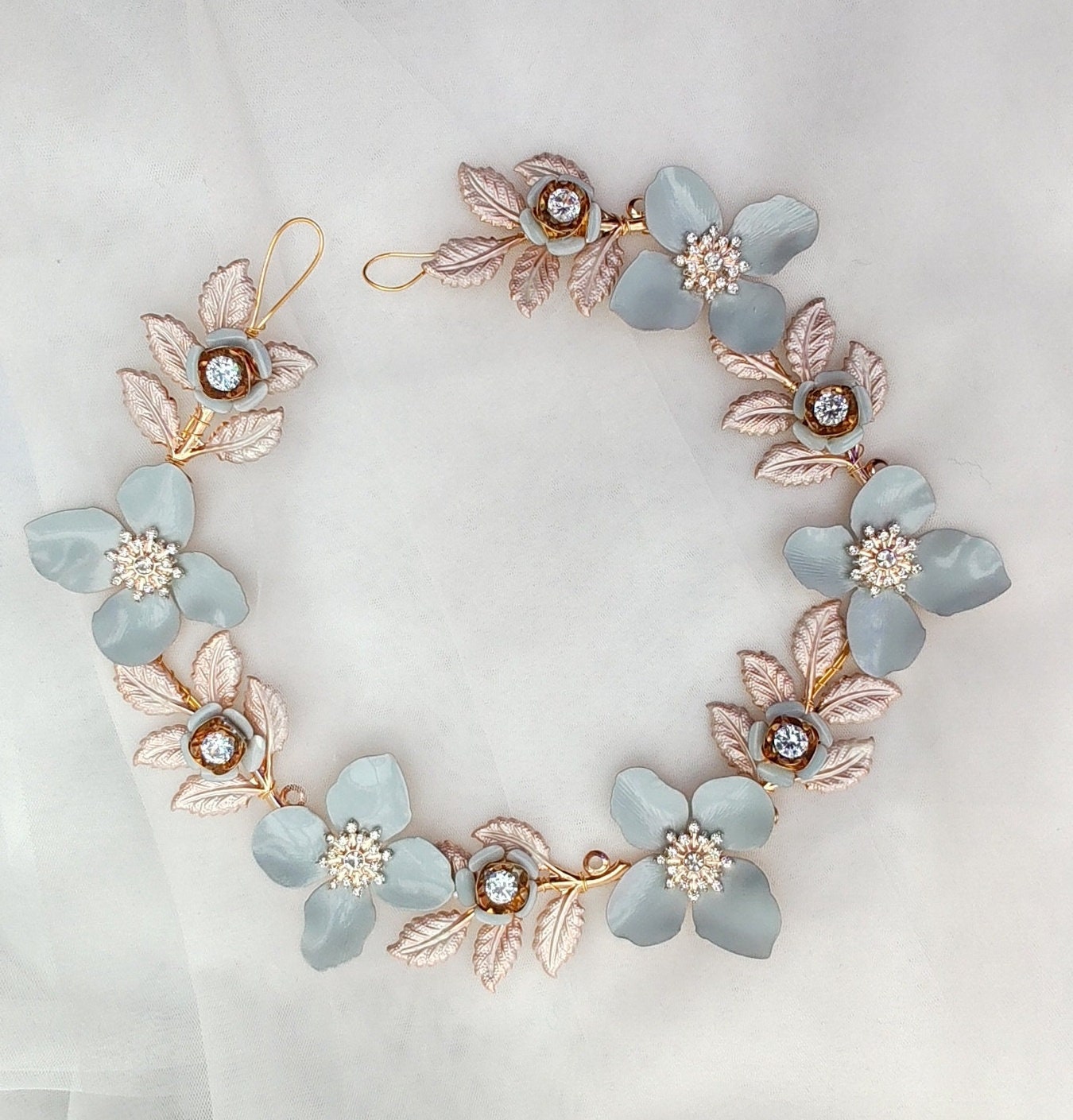Forget Me Not Flower Crown, Bridal Hair Comb, Something Blue