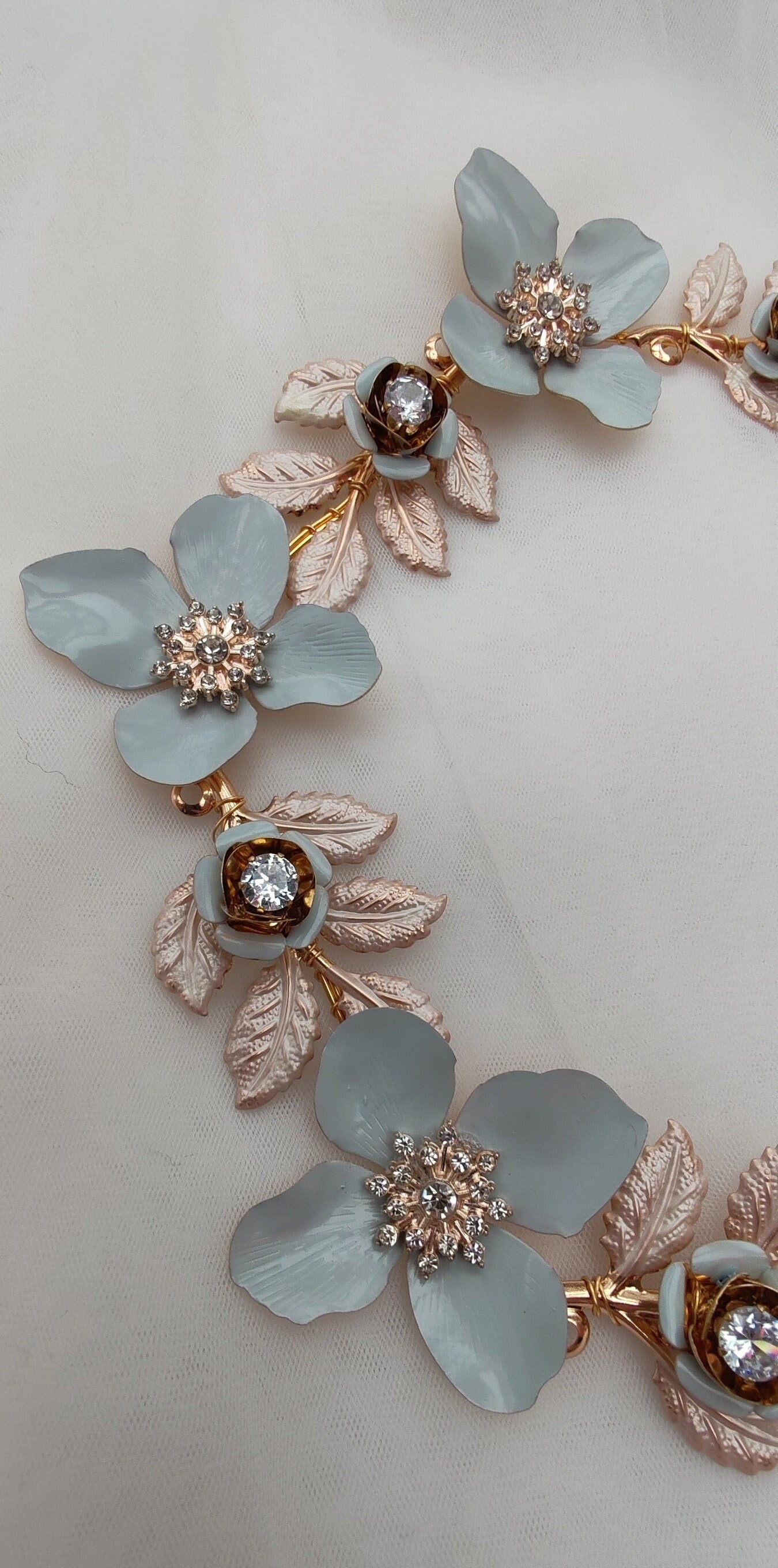 Forget Me Not Flower Crown, Bridal Hair Comb, Something Blue