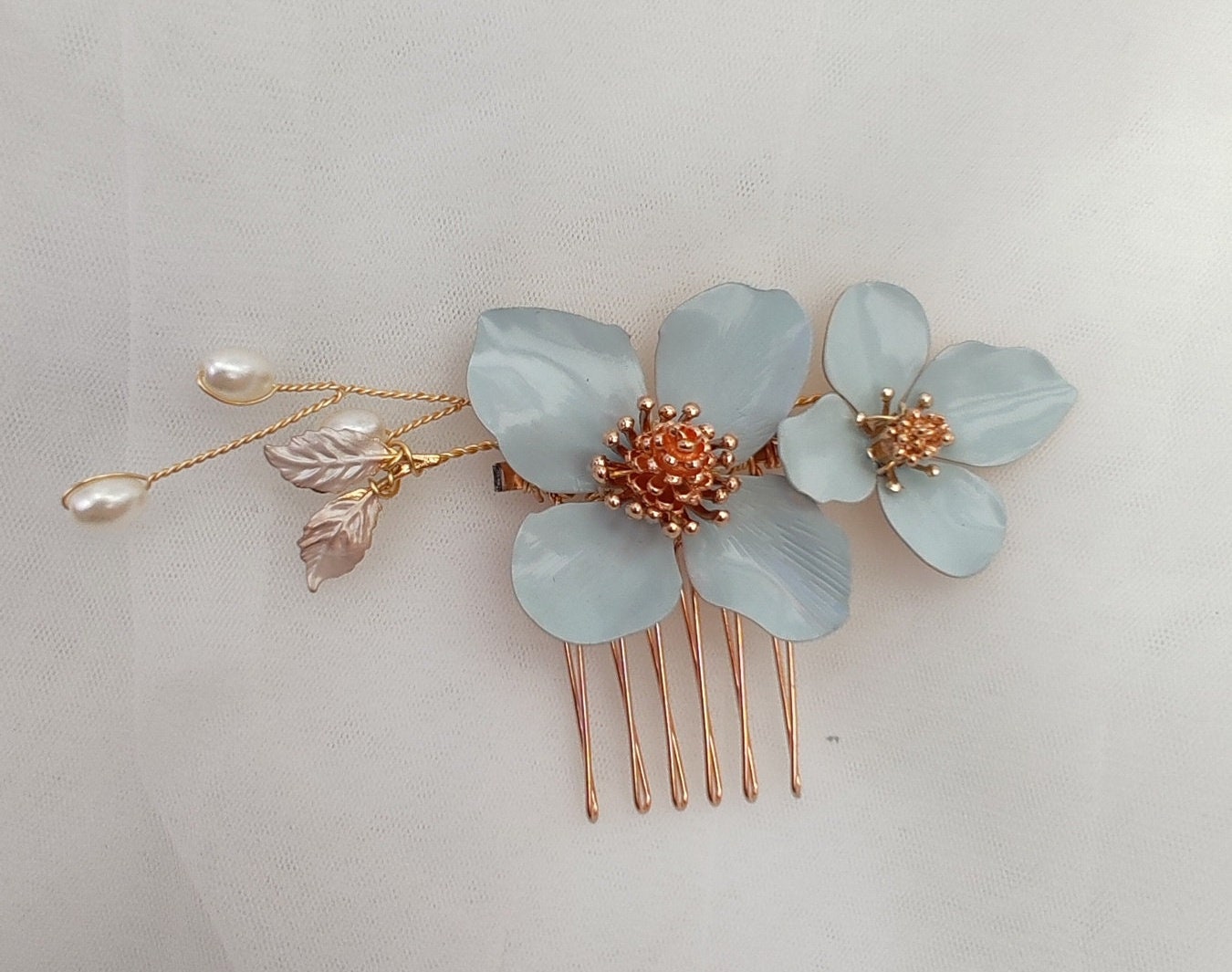 Forget Me Not Flower Crown, Bridal Hair Comb, Something Blue