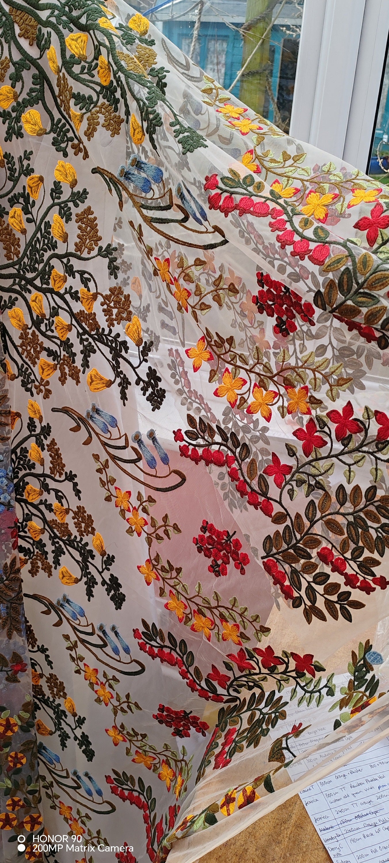Embroidered Floral Wedding Veil: Alternative Bridal Cape