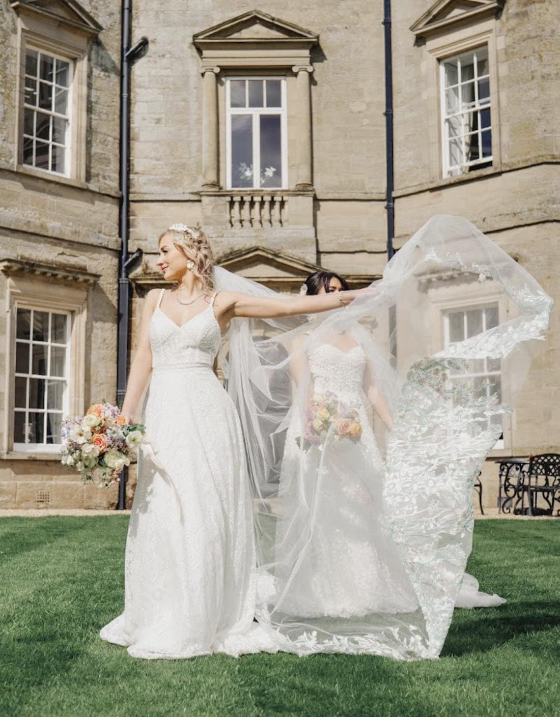 Embroidered Wildflower Wedding Veil - Floral Edged Bridal Veil
