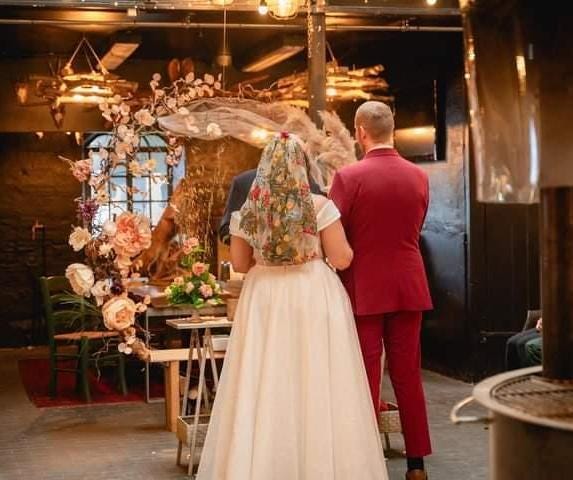 Embroidered Floral Wedding Veil: Alternative Bridal Cape