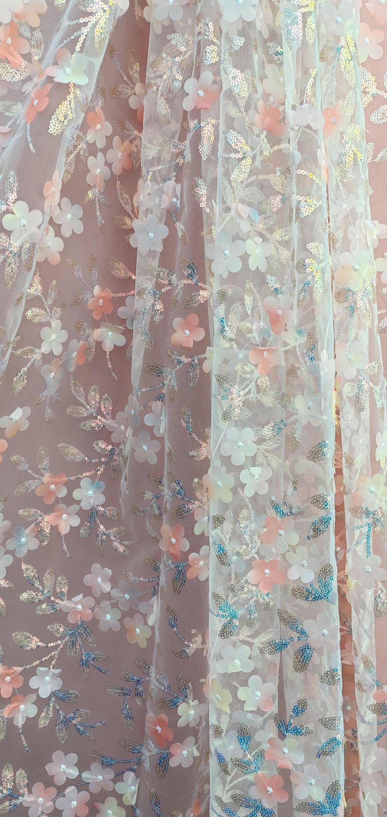 Sakura Wedding Veil, 3D Blossom Floral, Pink Bridal Veil