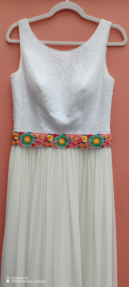 Embroidered Floral Bridal Belt, Colorful Wedding Sash