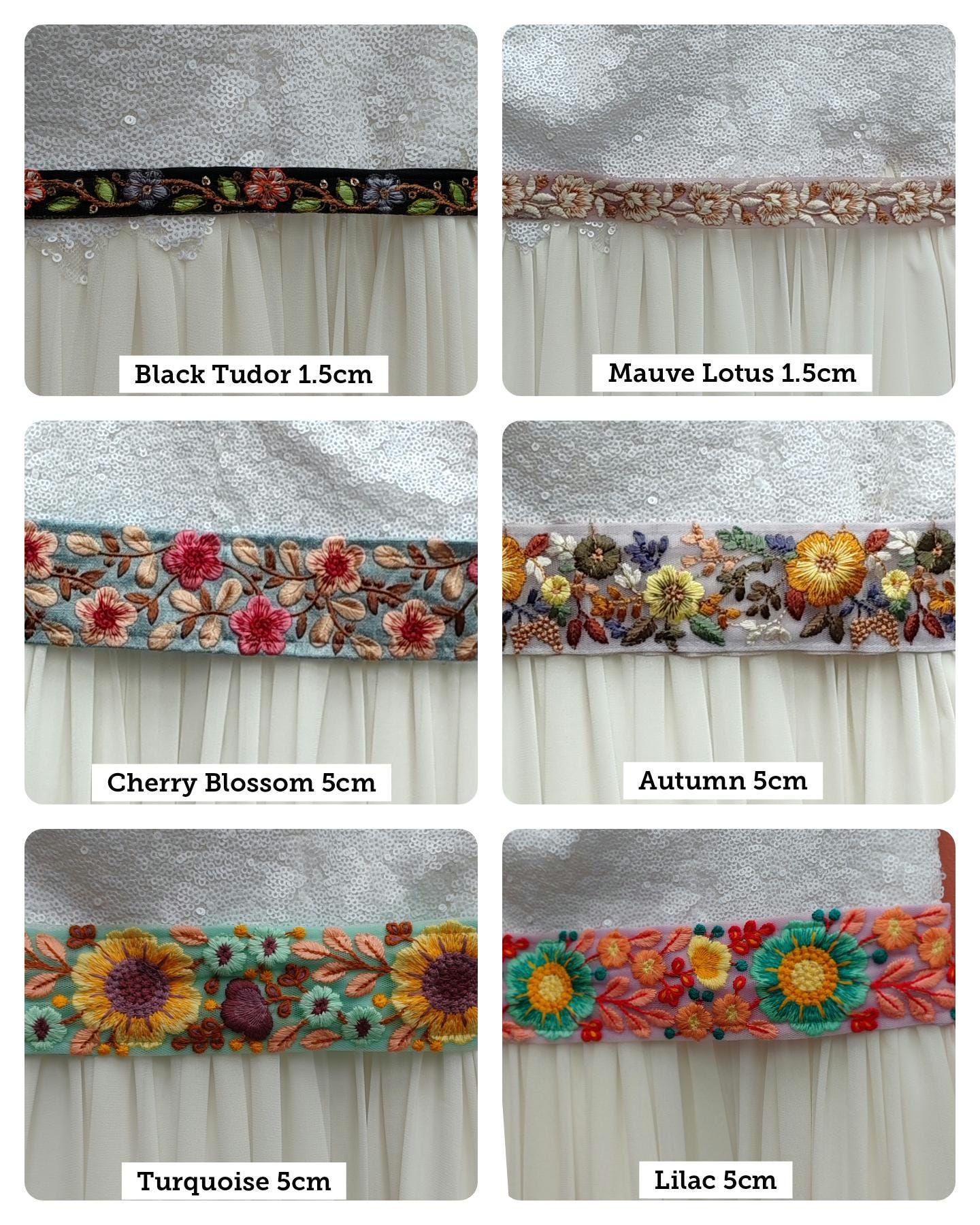 Embroidered Floral Bridal Belt, Colorful Wedding Sash