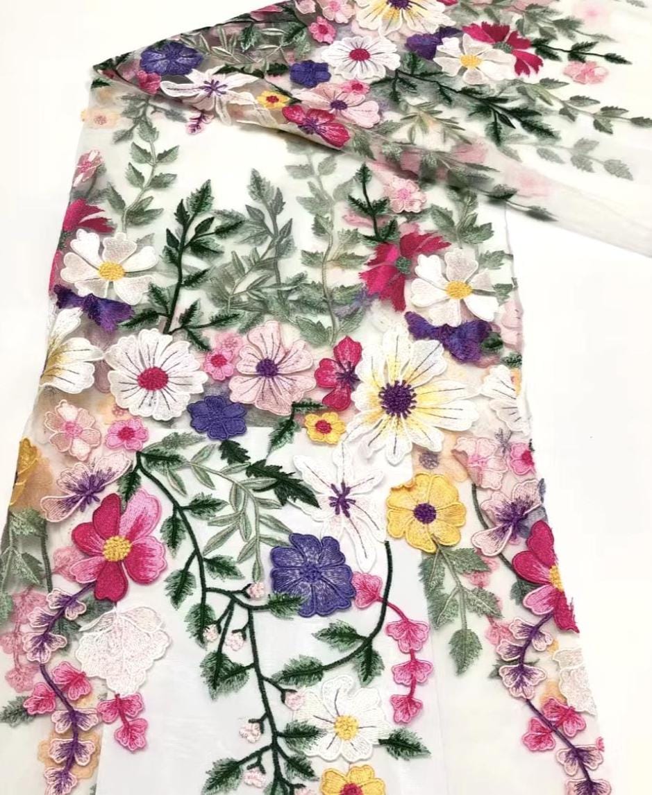 Embroidered Floral Wedding Veil – Alternative Bridal Tulle Veil- 'Botanica'