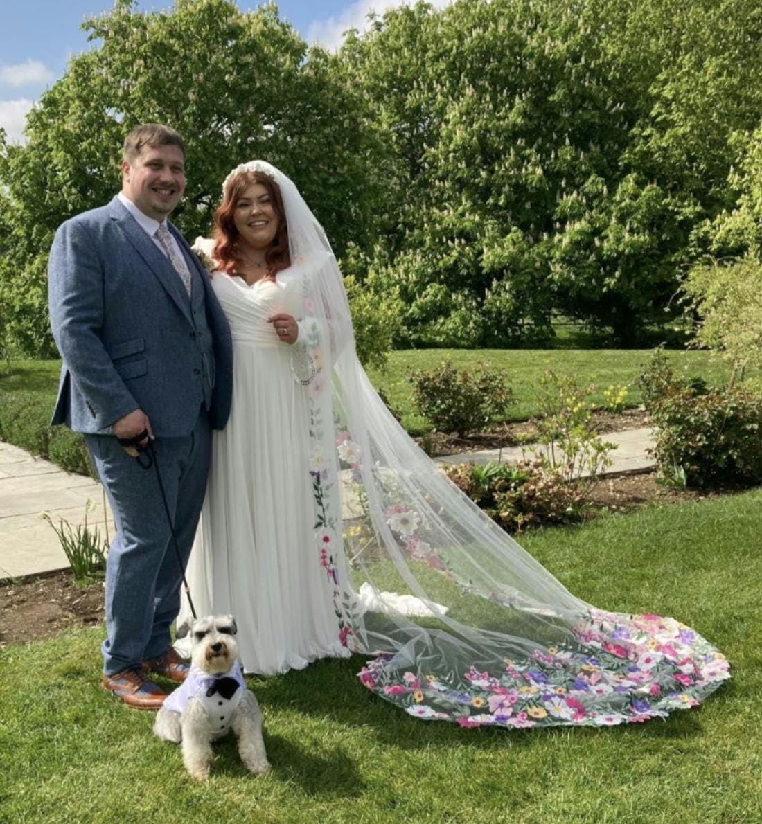 Embroidered Floral Wedding Veil – Alternative Bridal Tulle Veil- 'Botanica'