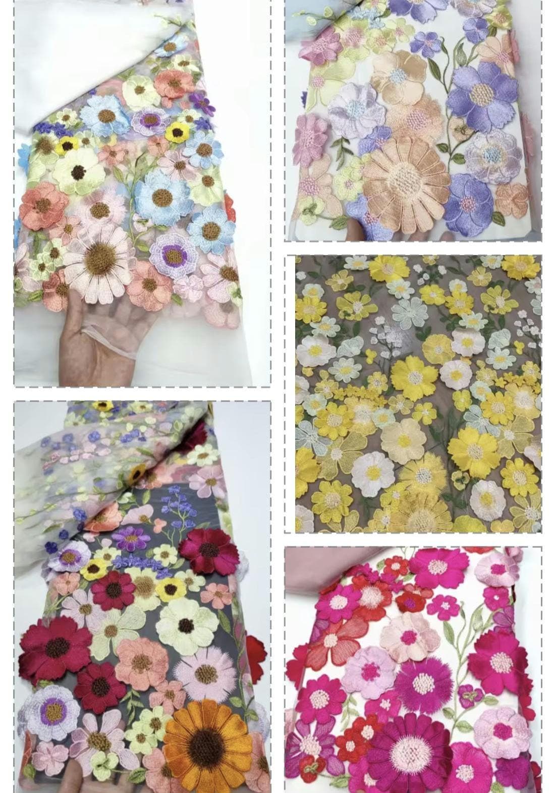 Embroidered Floral Wedding Veil, Colorful Bridal Cape