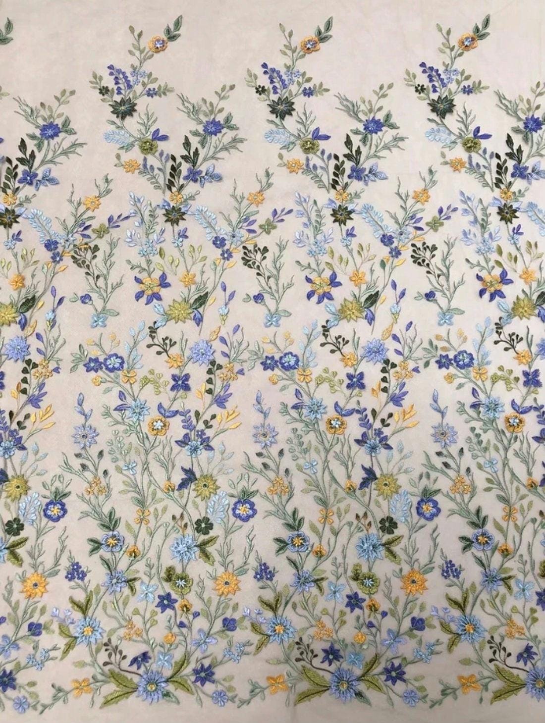 Embroidered Wildflower Wedding Veil: "Megan" Alternative Bridal Veil