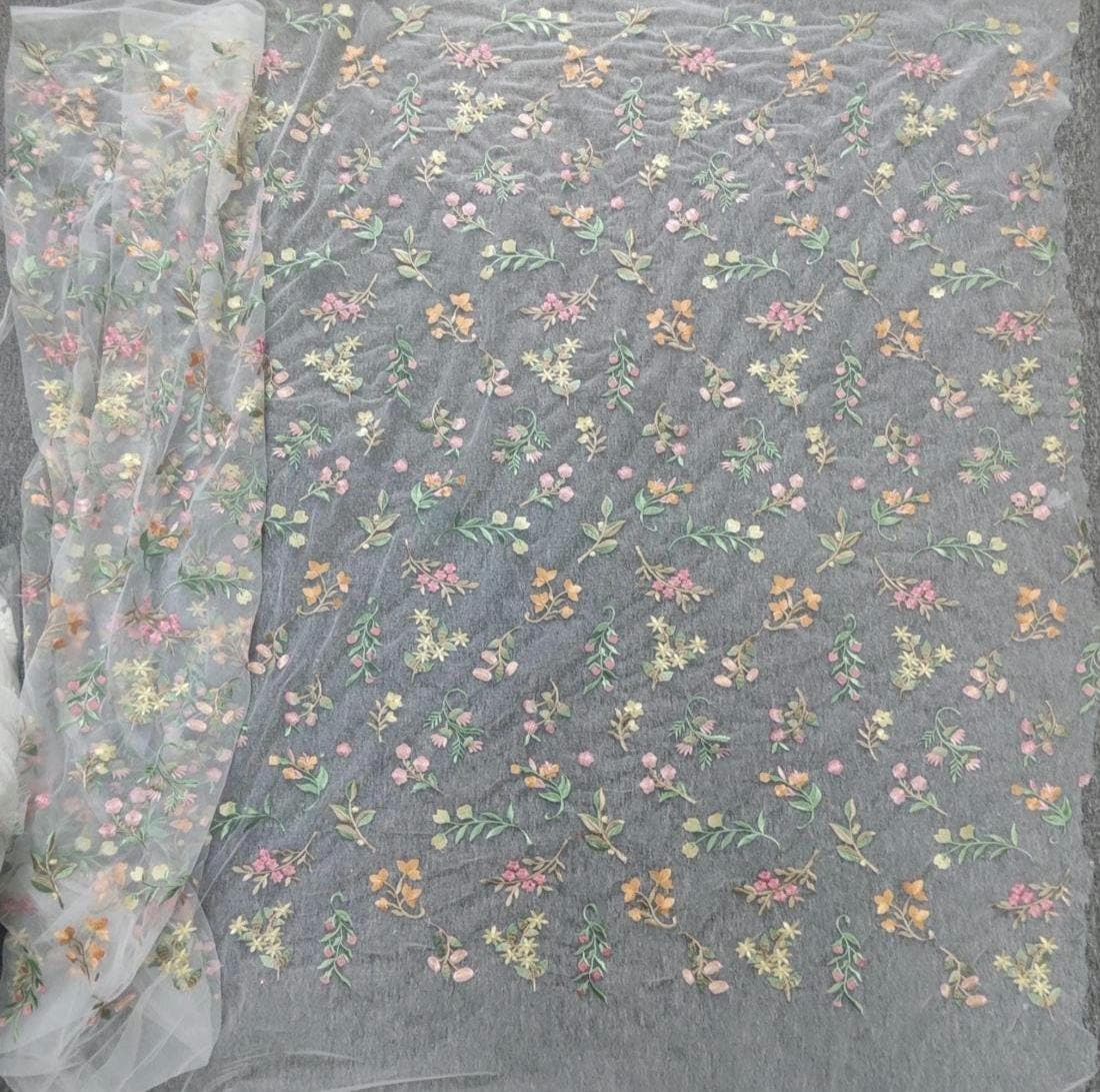 Embroidered Wildflower Wedding Veil: Alternative Bridal, Woodland Style. 'Rachel'