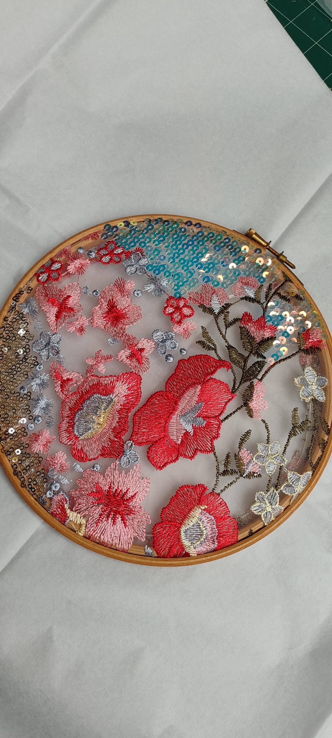 Floral Embroidery Hoop Art: Veil Keepsake, Bridal Gift