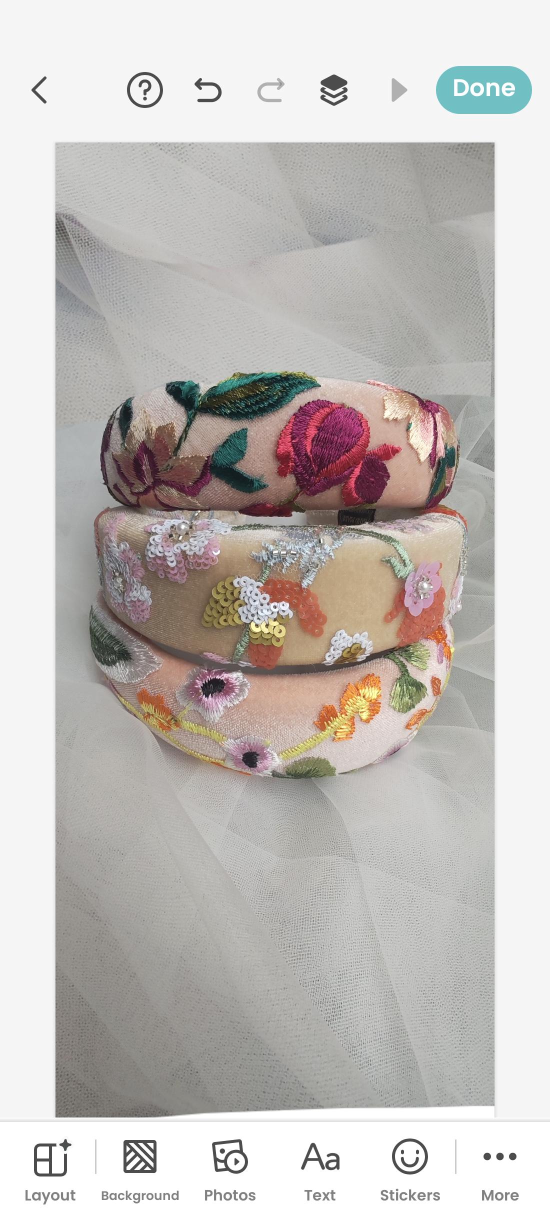 Floral embroidered headband / padded headband / Embroidered alice band / Bridal headband / Festival headband / Colourful sequin headband