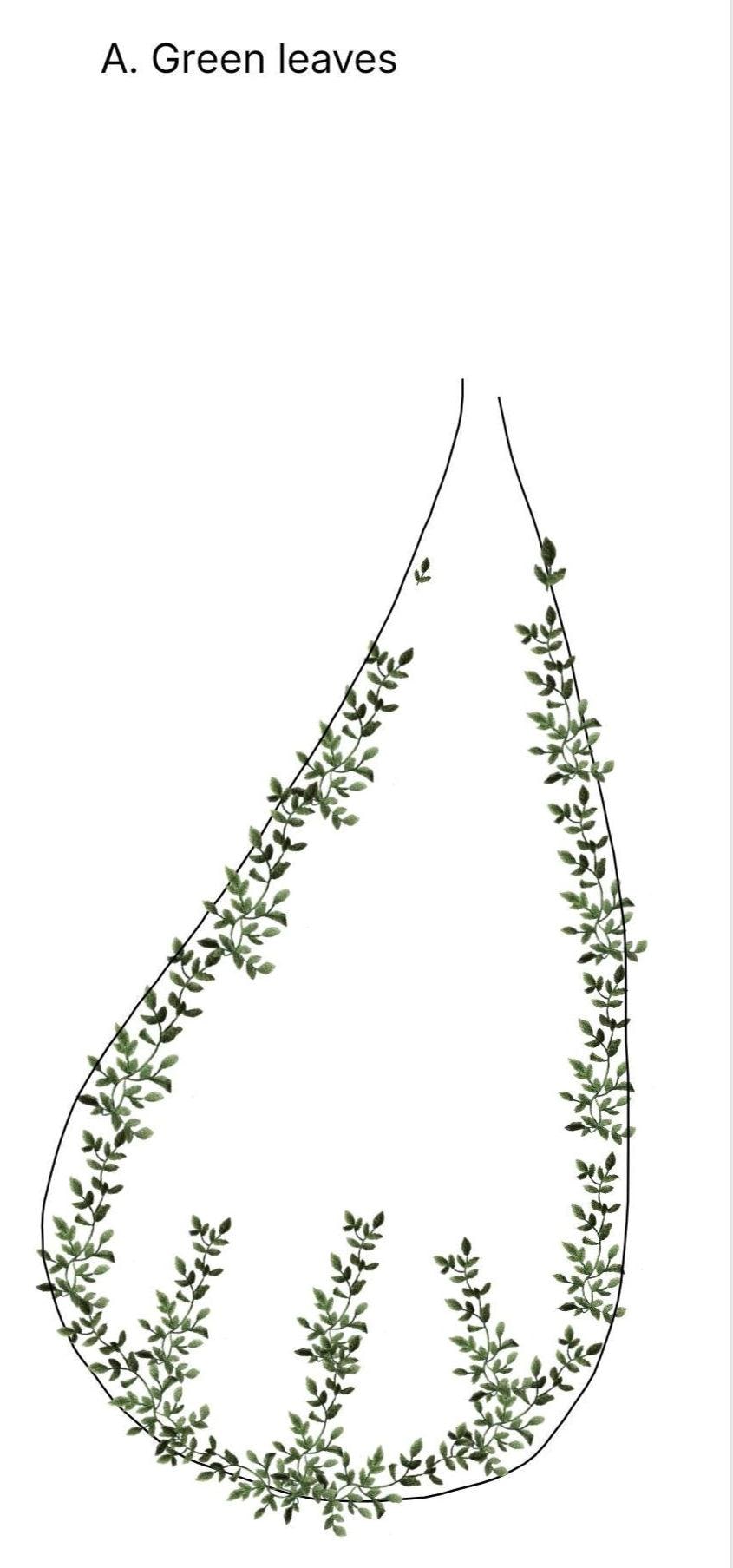 Green leafy veil. Veil with embroidered vines and leaves. Fairy bridal veil, Woodland wedding veil.