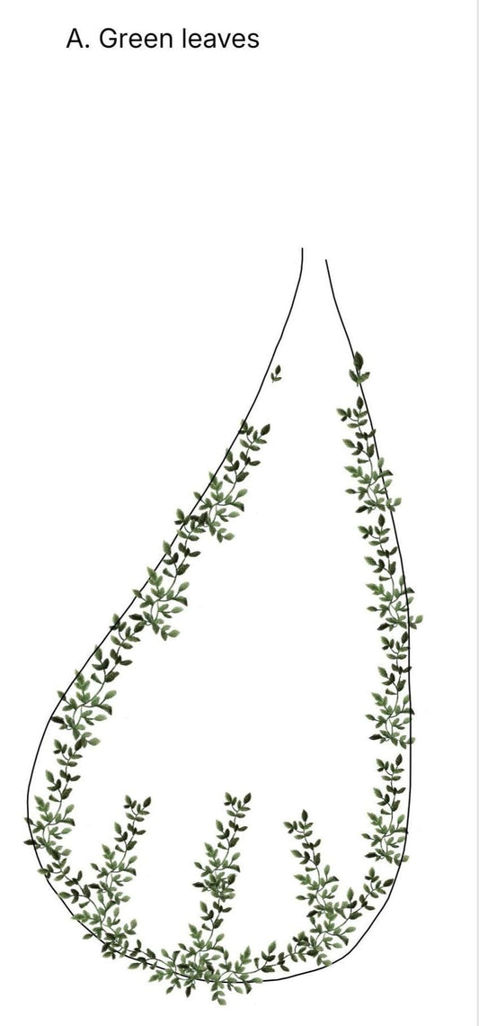Green leafy veil. Veil with embroidered vines and leaves. Fairy bridal veil, Woodland wedding veil.