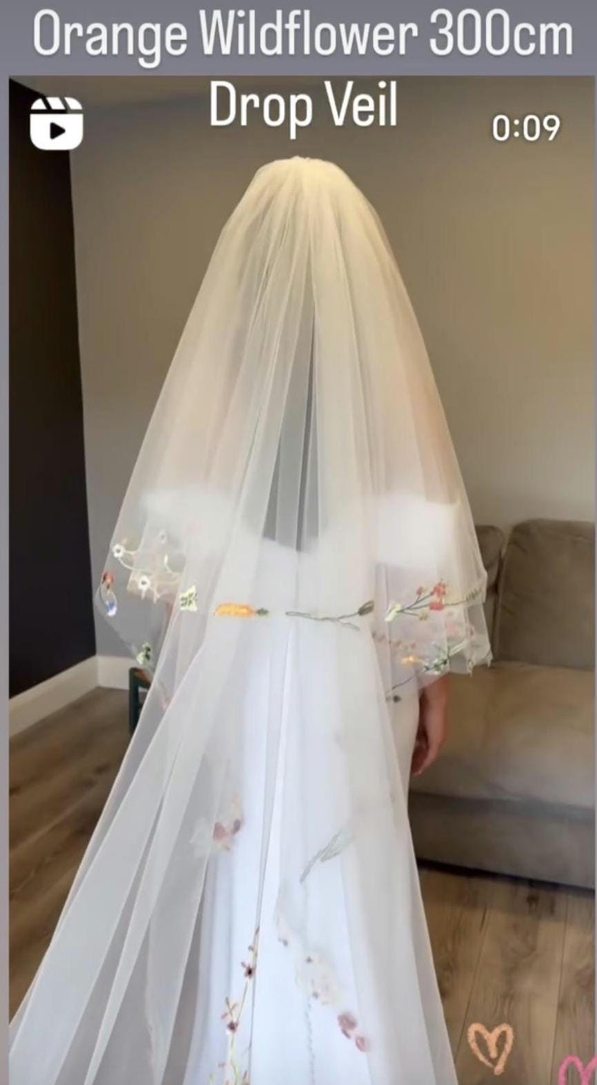Embroidered Wildflower Wedding Veil - Floral Bridal Veil