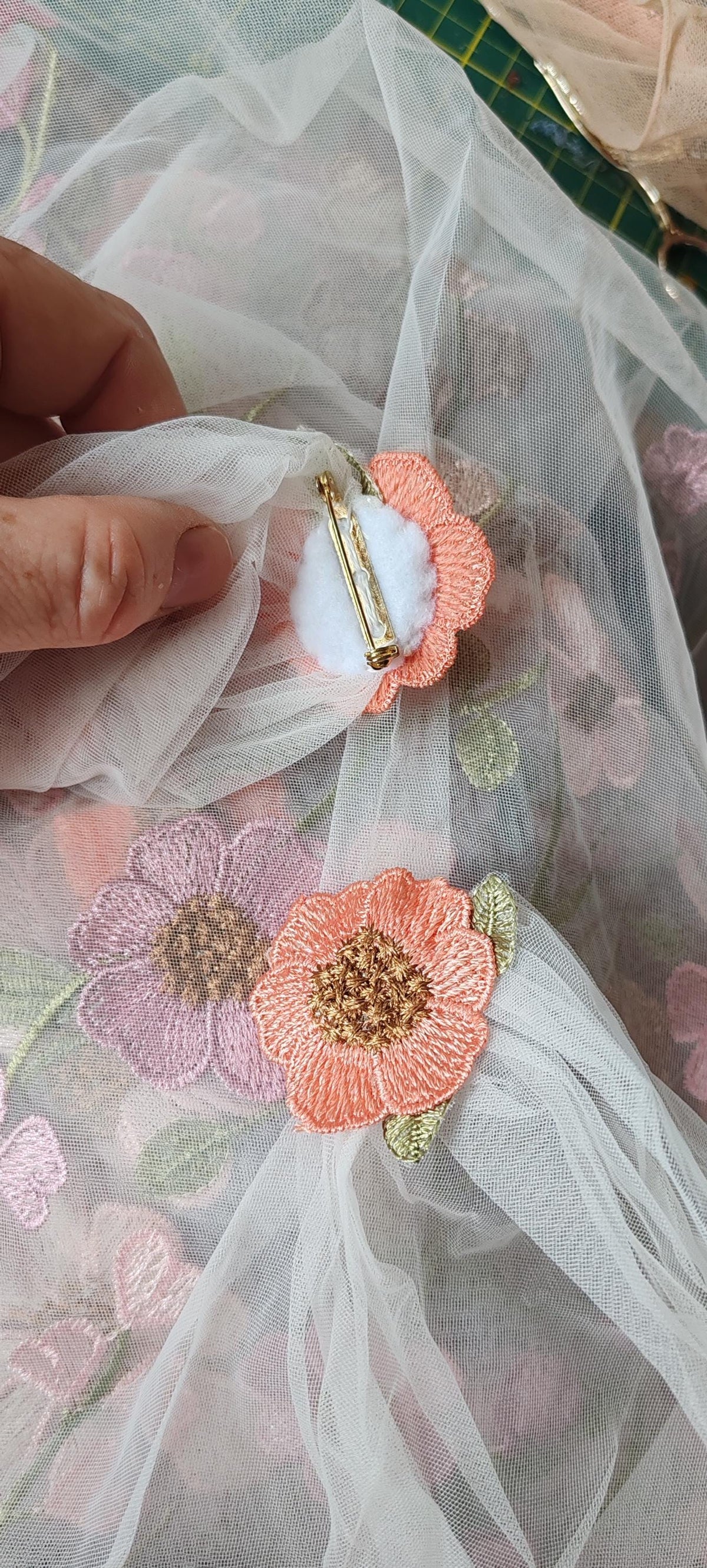 Embroidered Floral Wedding Veil or Cape, Pastel Flora __etsy:8499841041