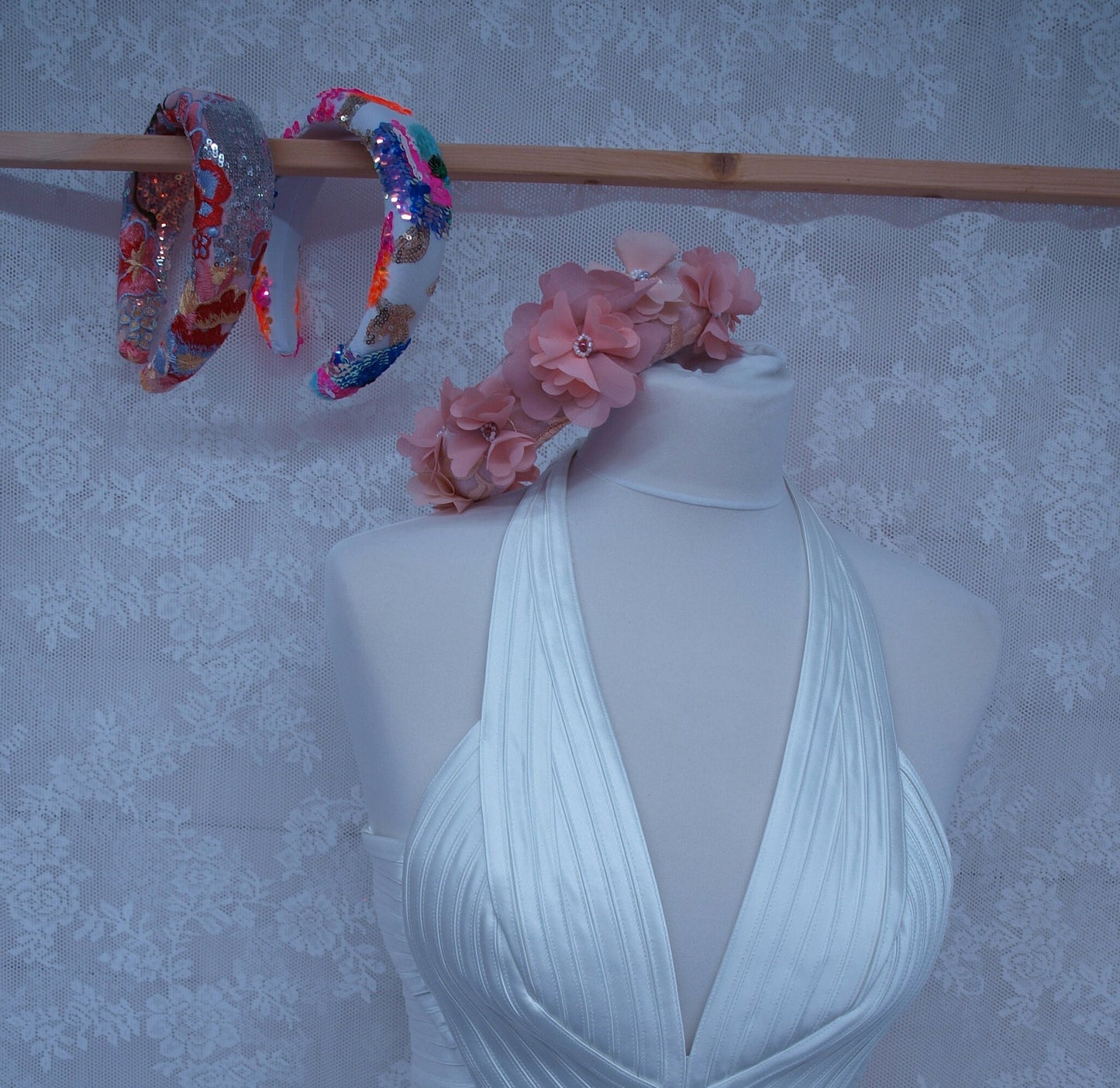 Custom Bridal Velvet Headband / Custom Sequin Headband / Embroidered Alice band / Bridal Headband / Matching Bridal Accessories