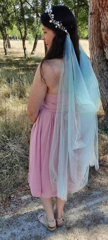 Floral tiara / wire bridal headpiece / Wedding tiara and veil / Flower crown with separate veil / detachable veil