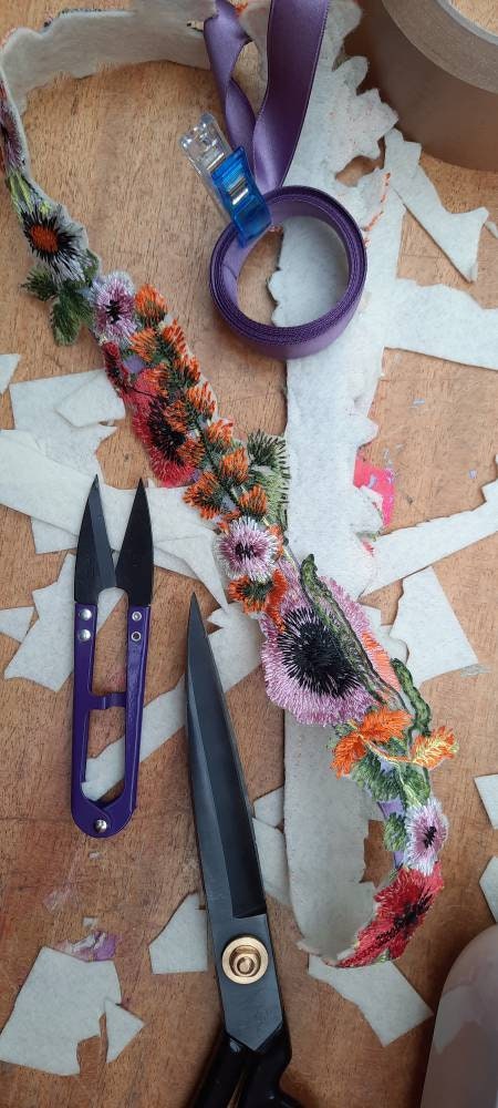 MINI applique bridal belt / Floral Bridal Belt / Embroidered Bridal Sash / Bridesmaid Sash /