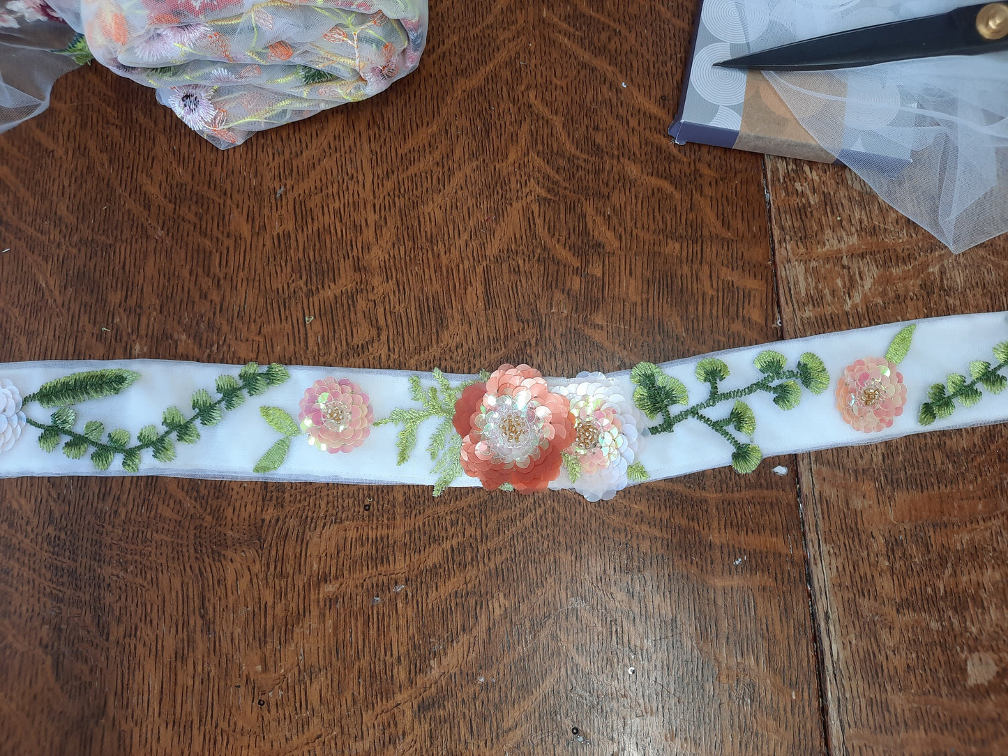 Bridal belt sash seconds / Floral bridal belt / Embroidered bridal sash