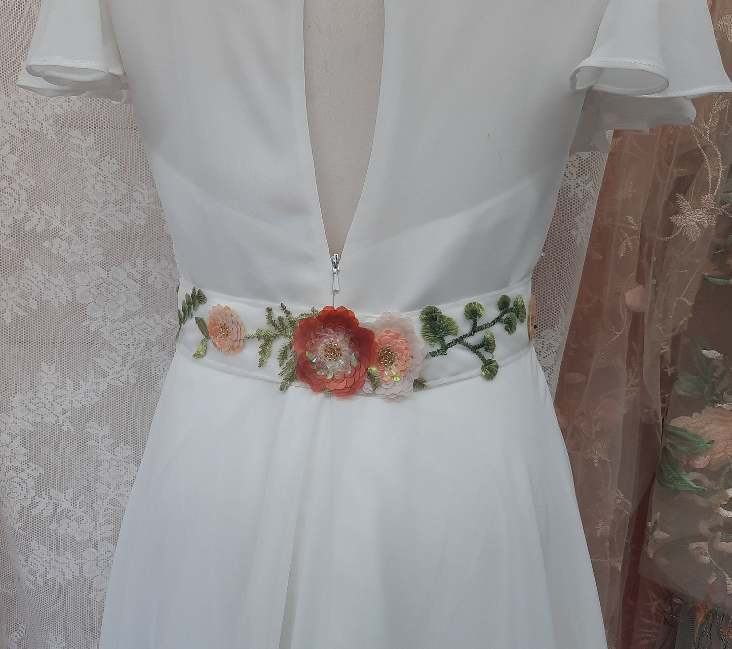 Bridal belt sash seconds / Floral bridal belt / Embroidered bridal sash